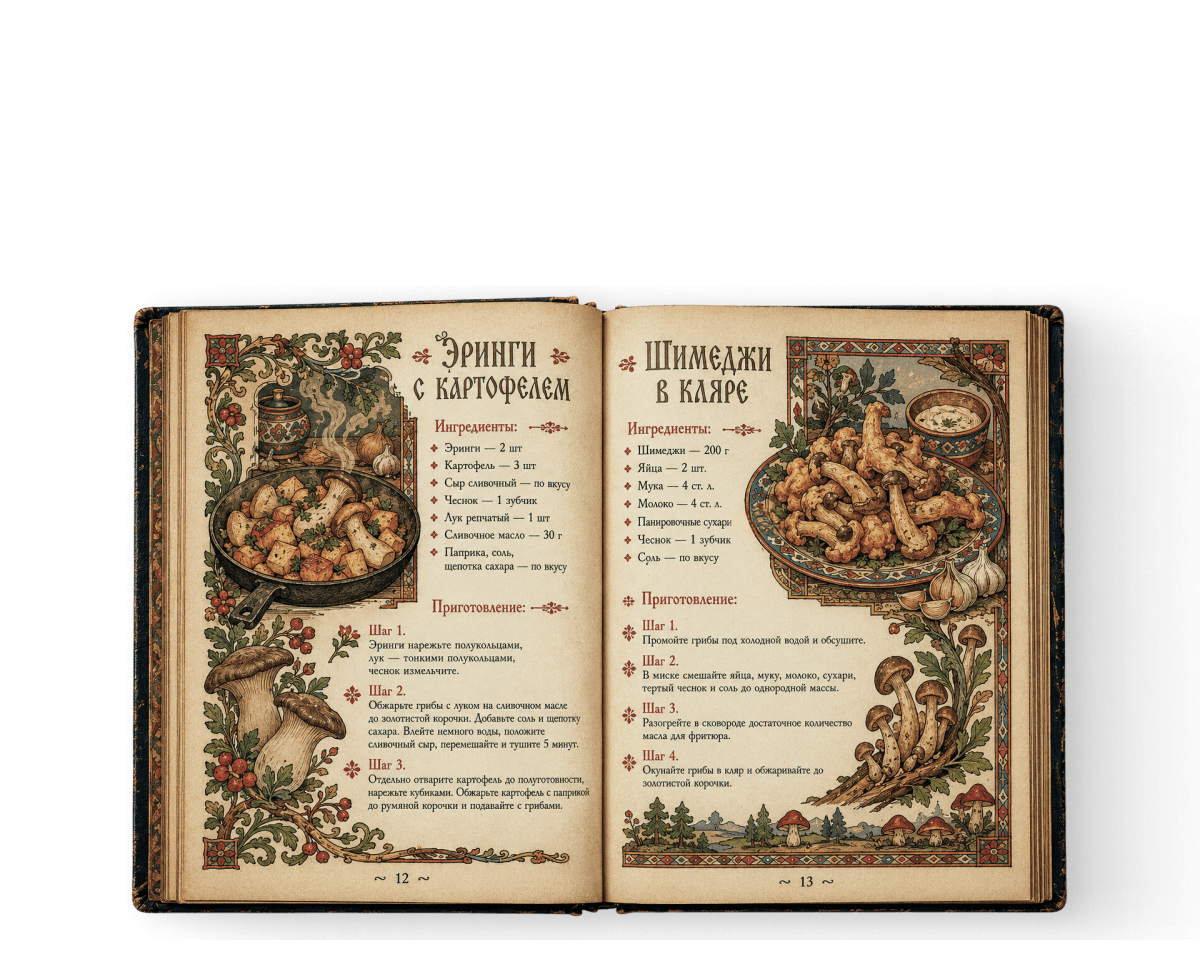 Грибы собраны — теперь за готовку